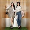 Xiangying Vintage Blue High-Waisted Straight-Leg Cropped Jeans