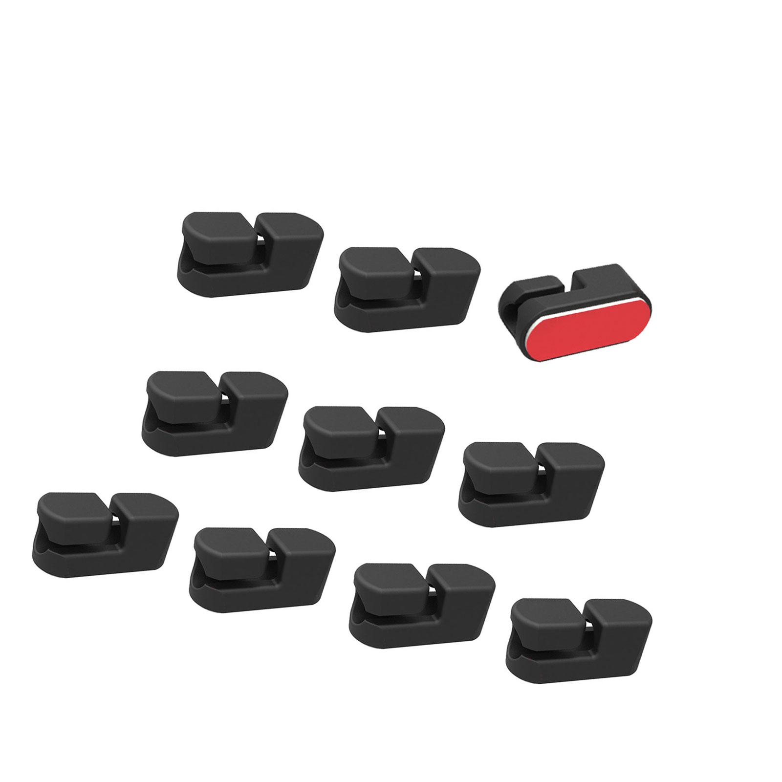 

10 шт. Кабельные зажимы Держатель для кабелей Многоцелевой Кабель-менеджмент Набор органайзеров для кабелей с клейким основанием для стола B