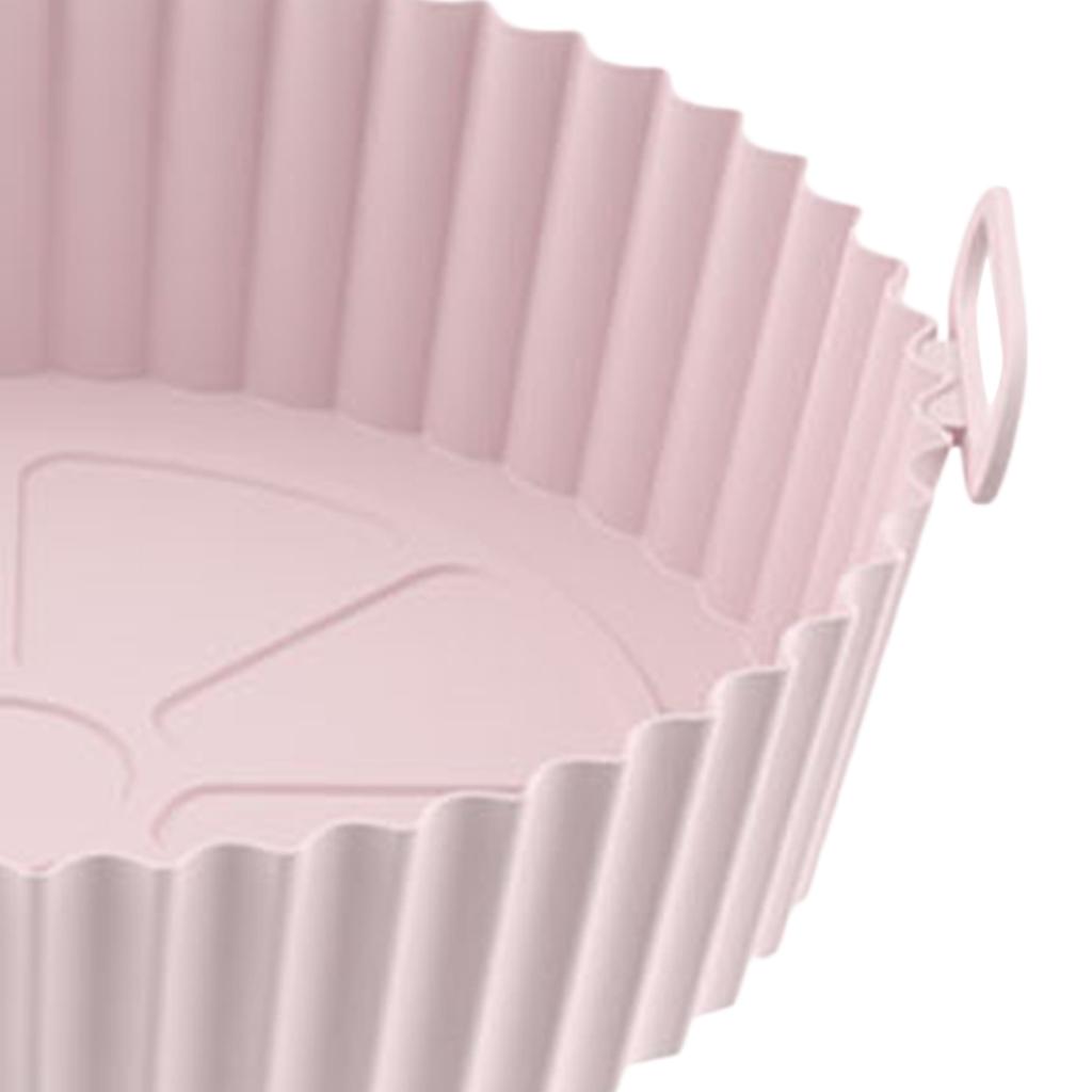 Fryer Liner Round Thickened Food Grade Silicone Flexible Easy To Clean Reusable Fryer Pot Pink