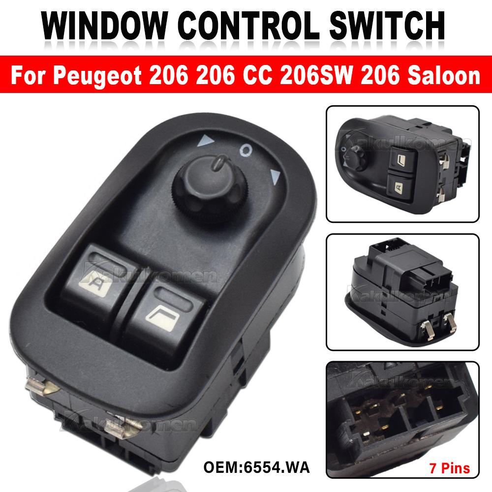6554.WA For Peugeot 206 Hatchback Saloon SW Form Car Electric Power Window Switch Master Button Control Windows Mirror Switch