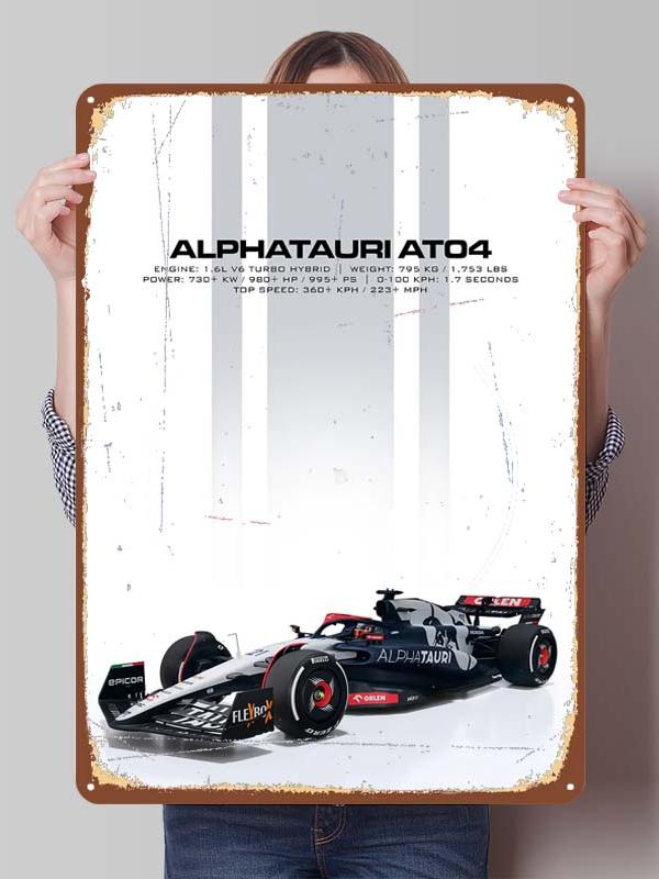 Yuki Tsunoda Racer Posters F1 Racing Metal Signs Decor for Room Decoration Custom Tin Plates for Wall Art Decoration Retro Home