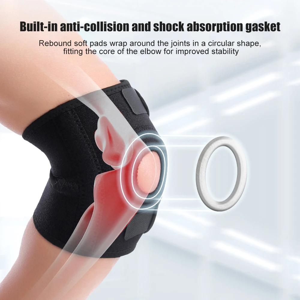 Adjustable Elbow Support With Dual Stabilizers Breathable Training Elbow Wrap Arm Band Reversible Stabilizer