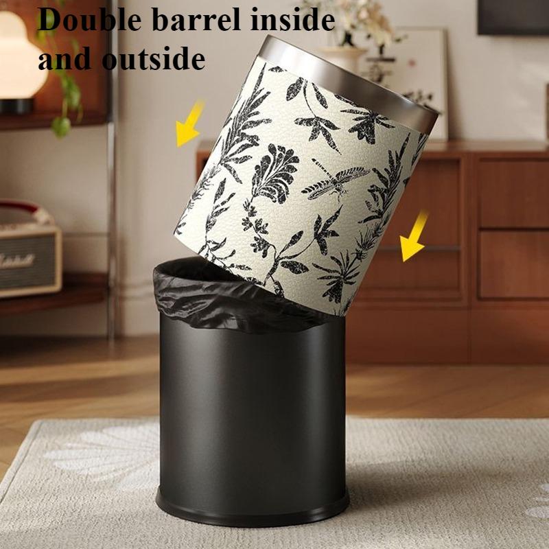 Stainless Steel Waste Bins Luxury Living Room Trash Cans Kitchen Foot Pedal Garbage Bin Bathroom Modern Litter Can with Lid