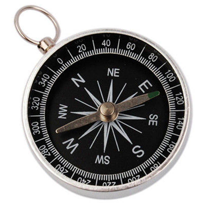 Silberner Mini-Taschenkompass für Camping, Wandern, Outdoor-Sportarten, Navigation