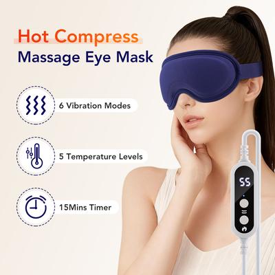 Intelligenter 3D-Augenmassagegerät mit 5-stufiger Heißkompresse und 6 Vibrationsmodi für die Augenpflege Reduziert die Belastung Verbessert den Schlaf
