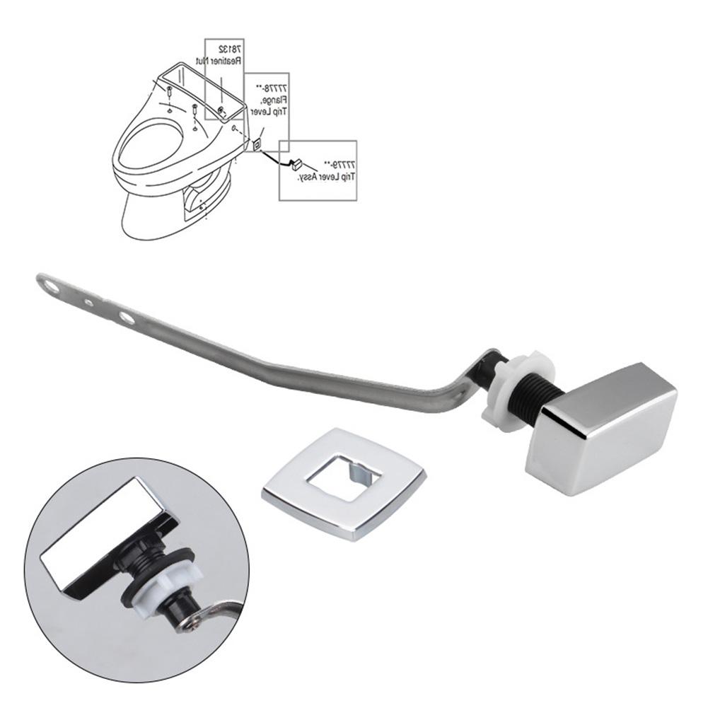 Bathroom Toilet Flush Handle Left Side Replacement 10.6 Inch Polished Chrome Stainless Steel Lever For Smooth Function