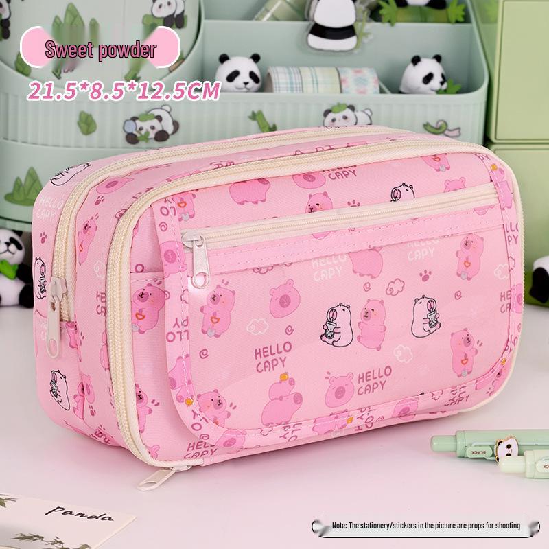 Capybara & Panda Large-Capacity Pencil Case for Elementary & Middle School Girls