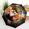 1 PC Automatic Folding Umbrella - Cartoon Pattern, Portable & Foldable Design with 8 Ribs, Christmas Birthday Gifts