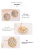 Sunflower Diamond Stud Earrings with Lace Metal and Copper Needle - Women's Elegant Niche Jewelry