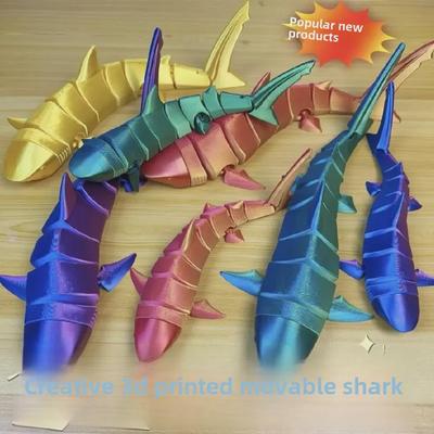 Creative 3D Printed Shark Toy: Movable Joints & Free Swinging Design, Perfect for Kids & Decoration