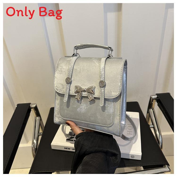 

Urban Style Pu Small Shoulder Bag With Soft Structure And Dual Straps For Daily Outings серебряный