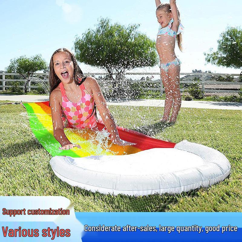 Rainbow Cloud PVC Inflatable Water Slide with Sprinkler for Kids (Single/Double) Other