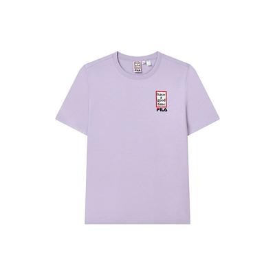X HAGT Collaboration Casual Loose Big Logo Solid Color Short Sleeve T-Shirt Men Tops Fantasy-Purple F11U229102F-VT
