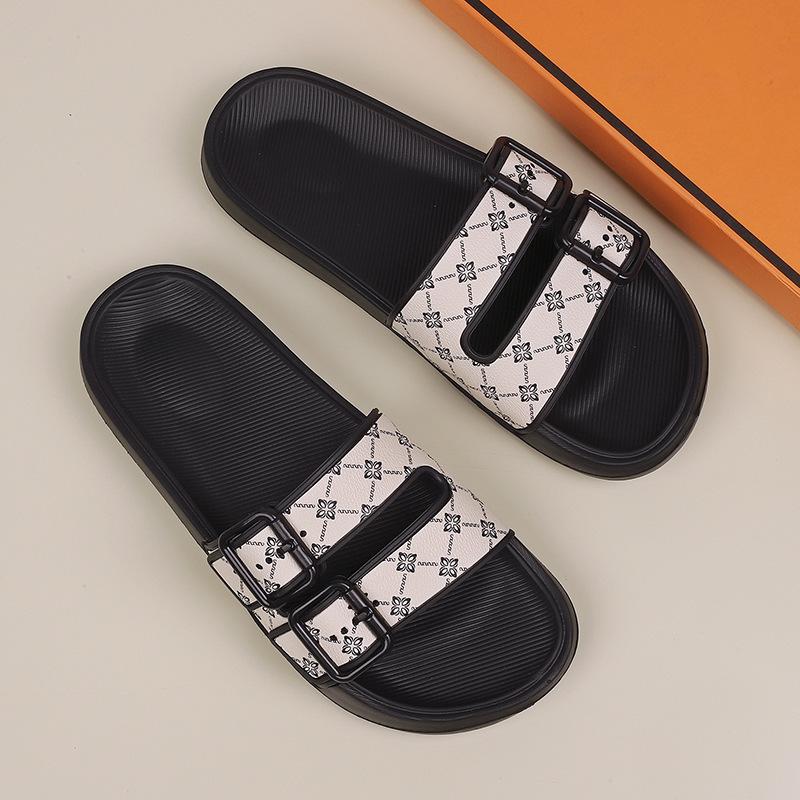 New slippers retro premium sense adjustable one-word drag comfortable soft bottom couple beach sandals