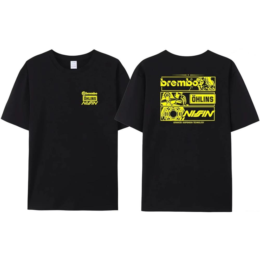 2024 New Men's Unique Ohlins Sports Racing T-Shirt Pure Cotton Casual Shock Ohlins RXF34 M.2 Men's Comfortable and Popular Tee