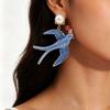 Bird Woven Baroque Pearl Necklace Animal Geometric Earrings Exquisite Women's Jewelry Set  Gift