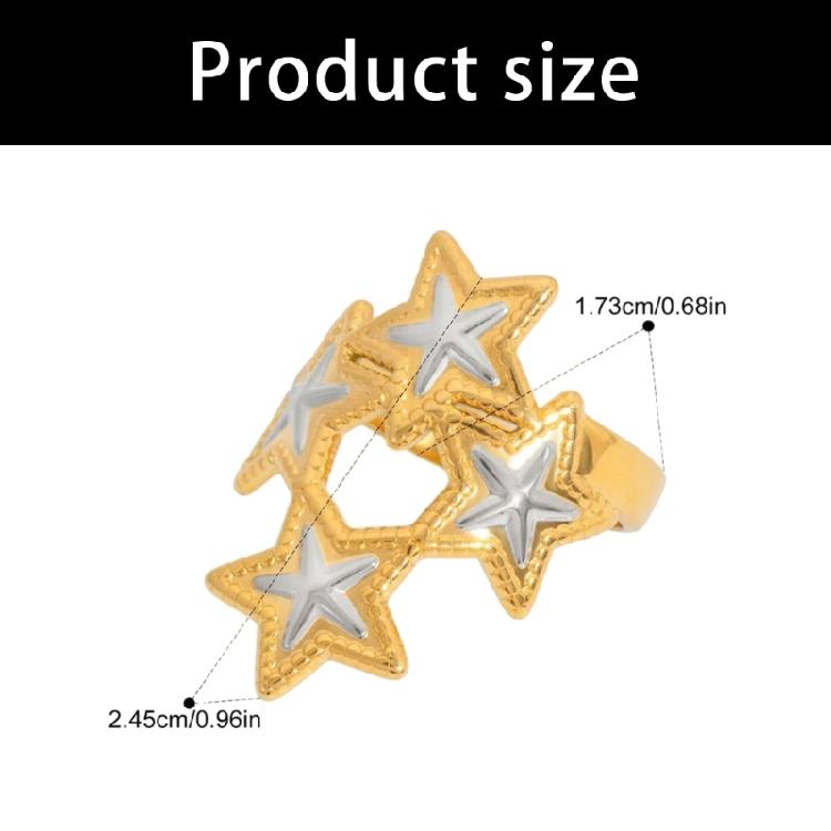 Versatile Stacking Or Single Wear Adjustable Star Ring Simple Two Tone For Women Fashion Accessory In Any Event