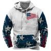 Felpa con cappuccio da uomo USA. Grafica con bandiera Top vintage Felpa con cappuccio da uomo Abiti oversize Pullover Felpa con cappuccio ampia da strada casual