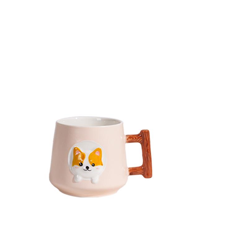 Cartoon Puppy Cute Ceramic Mug Breakfast Milk Cup For Home Use High-value Milk Cup Coffee Cup