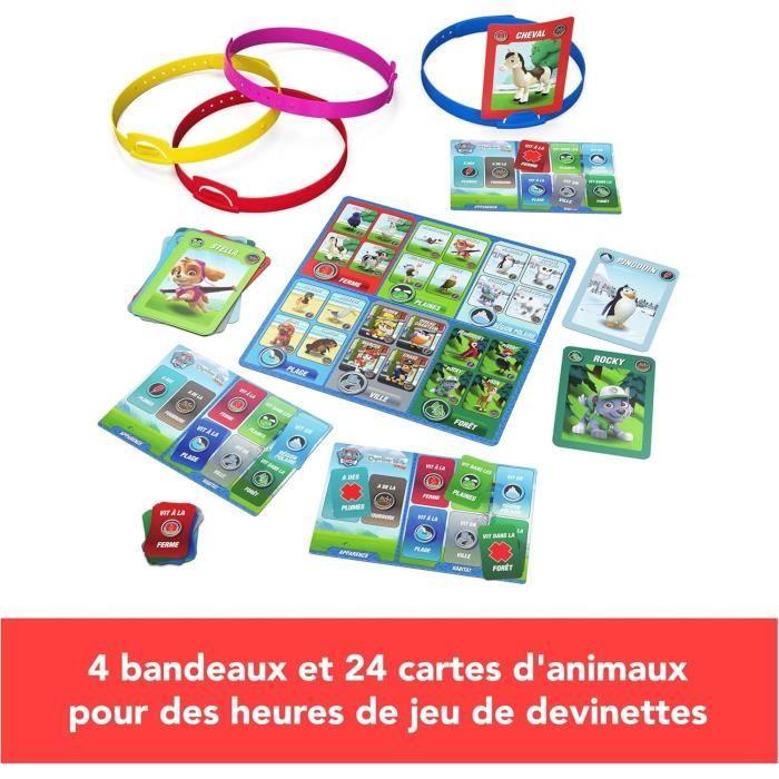 Devine tête pat patrouille, jeu de société, bandeaux et devinettes, version française, jeu enfant dès 4 ans