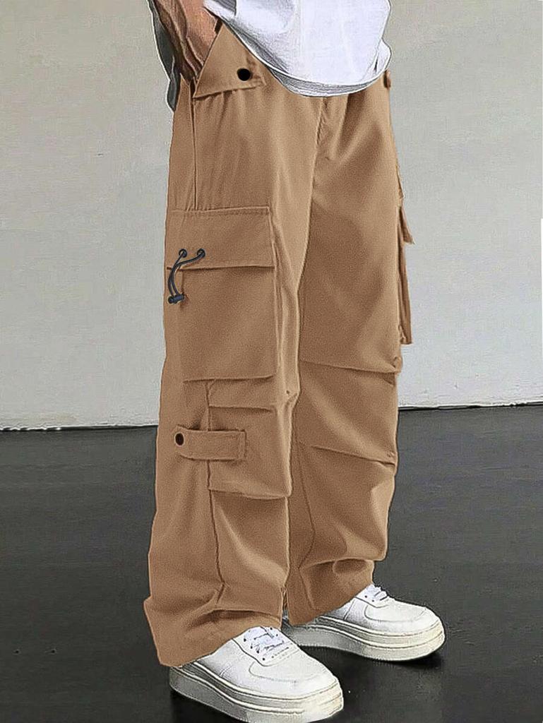 Amerikanische funktionelle Fallschirmjäger-Overalls Herren Herbst locker weiter gerader schnelltrocknender lässiger Hosen-Trend