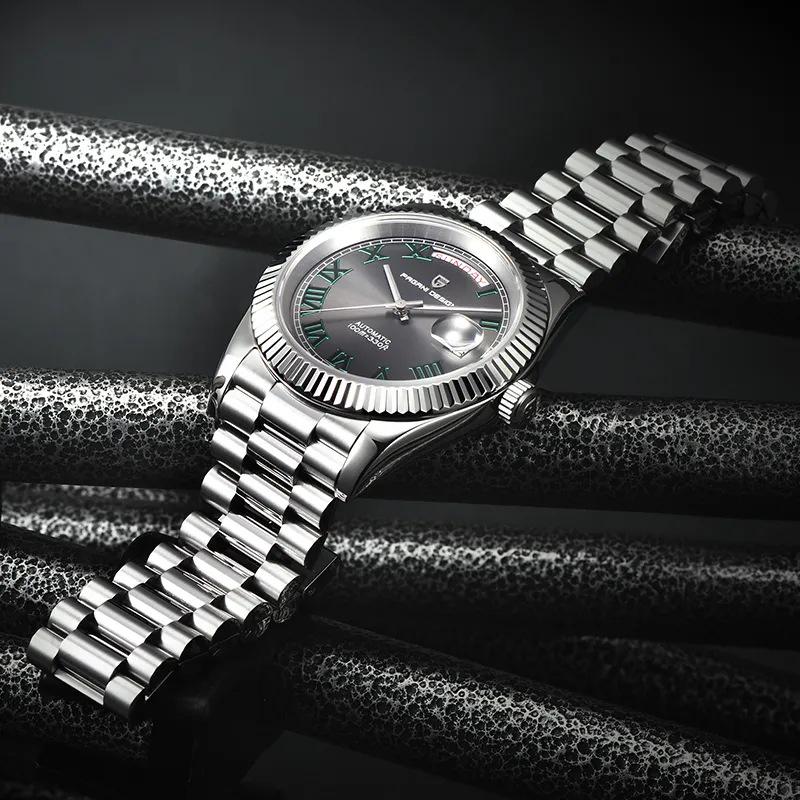 PAGANIDESIGN 40mm Men's Automatic Waterproof Wristwatch with Date and Day Display, Model 1783