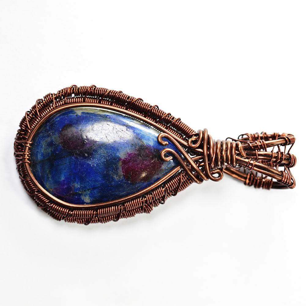 Natural Labradorite Pendant Quality 106 ct Copper Wrapped Pear Cut Gemstone Jewelry Gift
