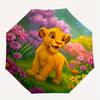 1 Paraguas Plegable Portátil de 8 Varillas Temático del Rey León, Simba, Colorido, Apertura Automática para Hombres y Mujeres, Un Compañero Compacto para Viajes Diarios Adecuado para Lluvias Diarias