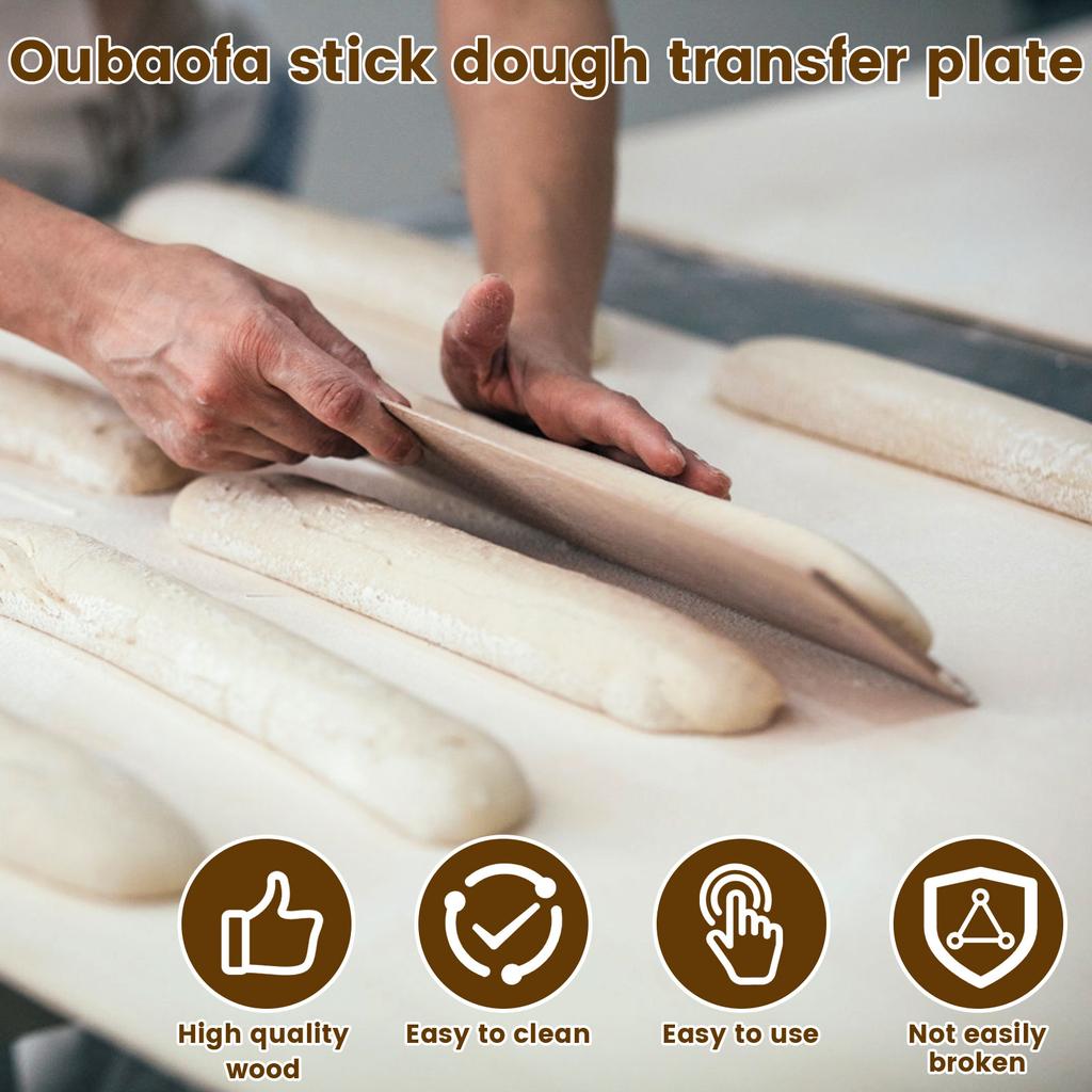 13/15 Inch Bread Transfer Peel, French Bread Flipping Board, Beech Bread Serving Tray Wooden Pie Loaves Flipping Board