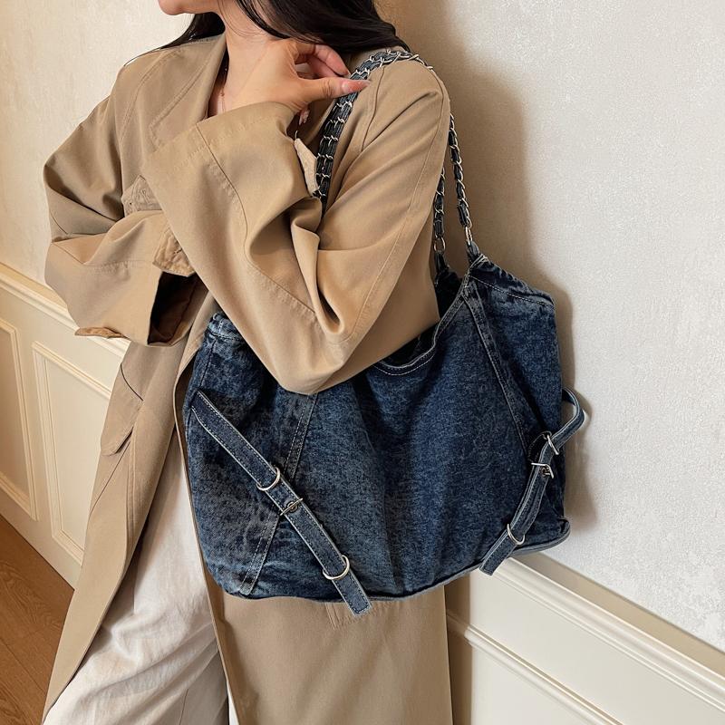 Vintage Denim Bag Women's Chain Underarm Shoulder Bag