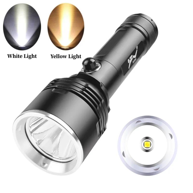 High Power XHP70 Led Diving Flashlight Professional Dive Lantern IPX8 Waterproof Underwater Torch Fishing Lamp with Hand Rope