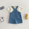 2025 New Summer Cartoon T-shirt for Boys 0-5 Years – Stylish Color Block Little Bear Top