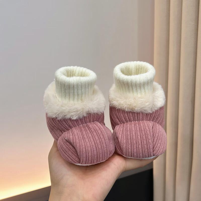 

Unisex Winter Baby Shoes & Socks, 0-12 Months, Soft Sole, Velvet Lined, Warm Pre-Walking, Anti-Slip. M: Insole 12.5cm for 7-15 months