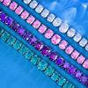 Pera Fashion Sparkling Square Zirconia Tennis Chain Link Bracelets Bangles for Women Bridal Wedding Jewelry Hand Accessory B144