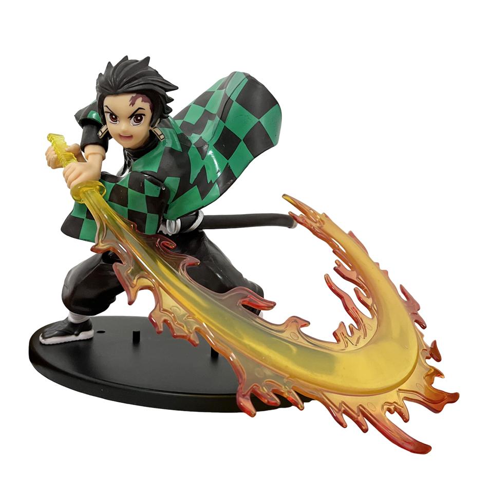 Demon Slayer Anime Battle Mode Figure Stove Door Charcoal Master Apricot Shoulang My Wife Shanyi Handheld PVC Model Toy Ornament