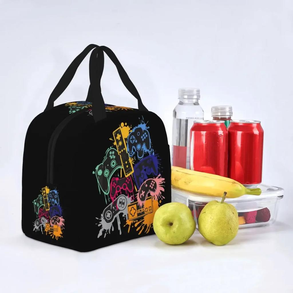 Control All The Things Video Game Controller Insulated Lunch Bags Portable Meal Container Cooler Bag Tote Lunch Box Food Bag