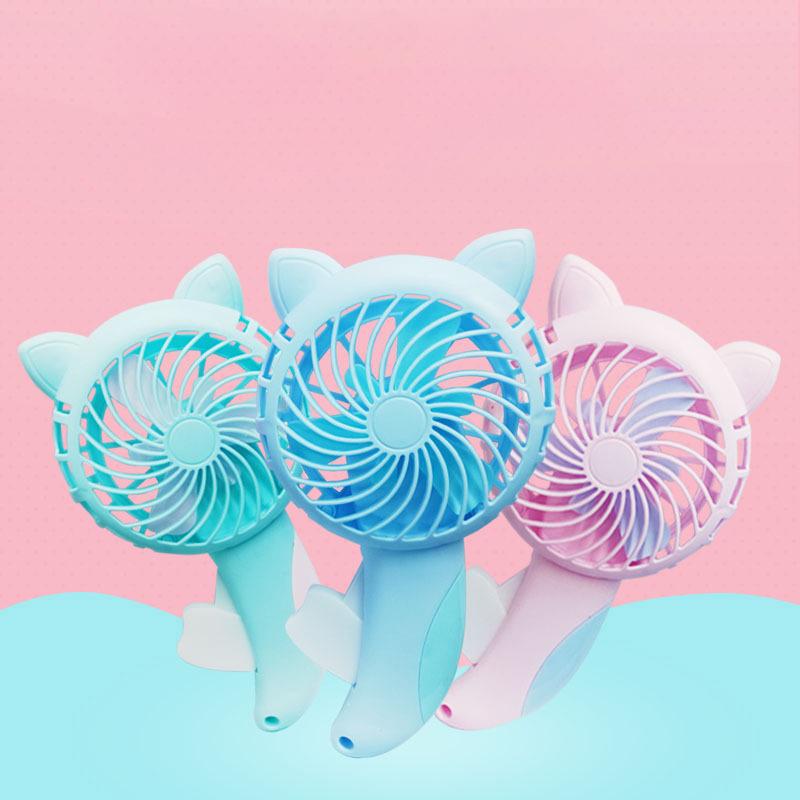 

3-цветный портативный вентилятор, ручной вентилятор, мини-портативный вентилятор, без батареек, милый домашний вентилятор, охлаждающий мультяшный портативный вентилятор