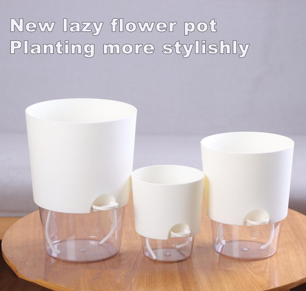 Self Watering Flower Pot Plastic Hydroponics Plants Pot Succulent Potted Planters Transparent Home Office Desktop Decoration