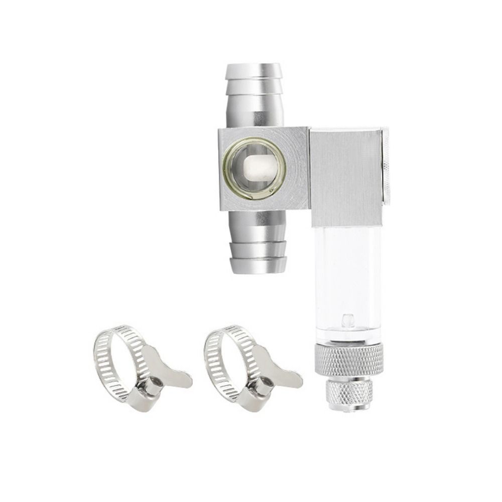 12/16mm Fish Tank CO2 Diffuser Aluminum Alloy Silver CO2 External Atomizer CO2 Bubble Counter Aquarium CO2 Atomizer