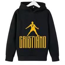 Spring Autumn Casual Children's Hoodie Sports Sweatshirt for Boys and Girls Ronaldo Printed 2-14 Years Fashion Kids Pullover Top