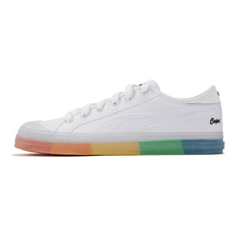 PUMA Capri Unisex Low Top Skate Shoes White Multicolor 387244-04 35.5