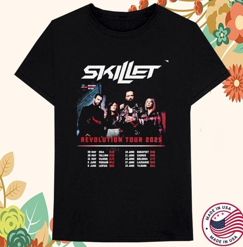Skillet Revolution Tour 2025 T-shirt  size S-5XL Unisex T-Shirt L