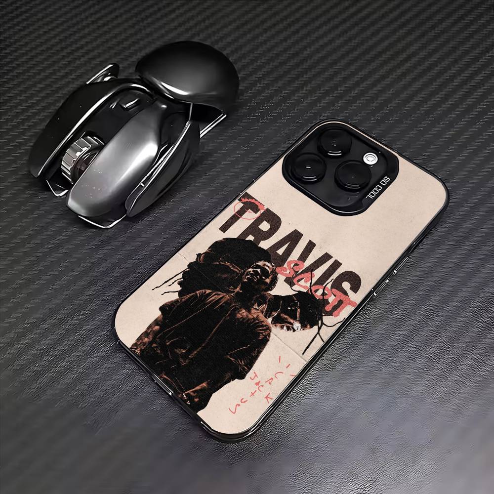 Sänger T-Travis Scott Handyhülle Für iPhone17,16,15,14,13,12,11 Plus,Pro Max Bunt Versilberte Innenabdeckung