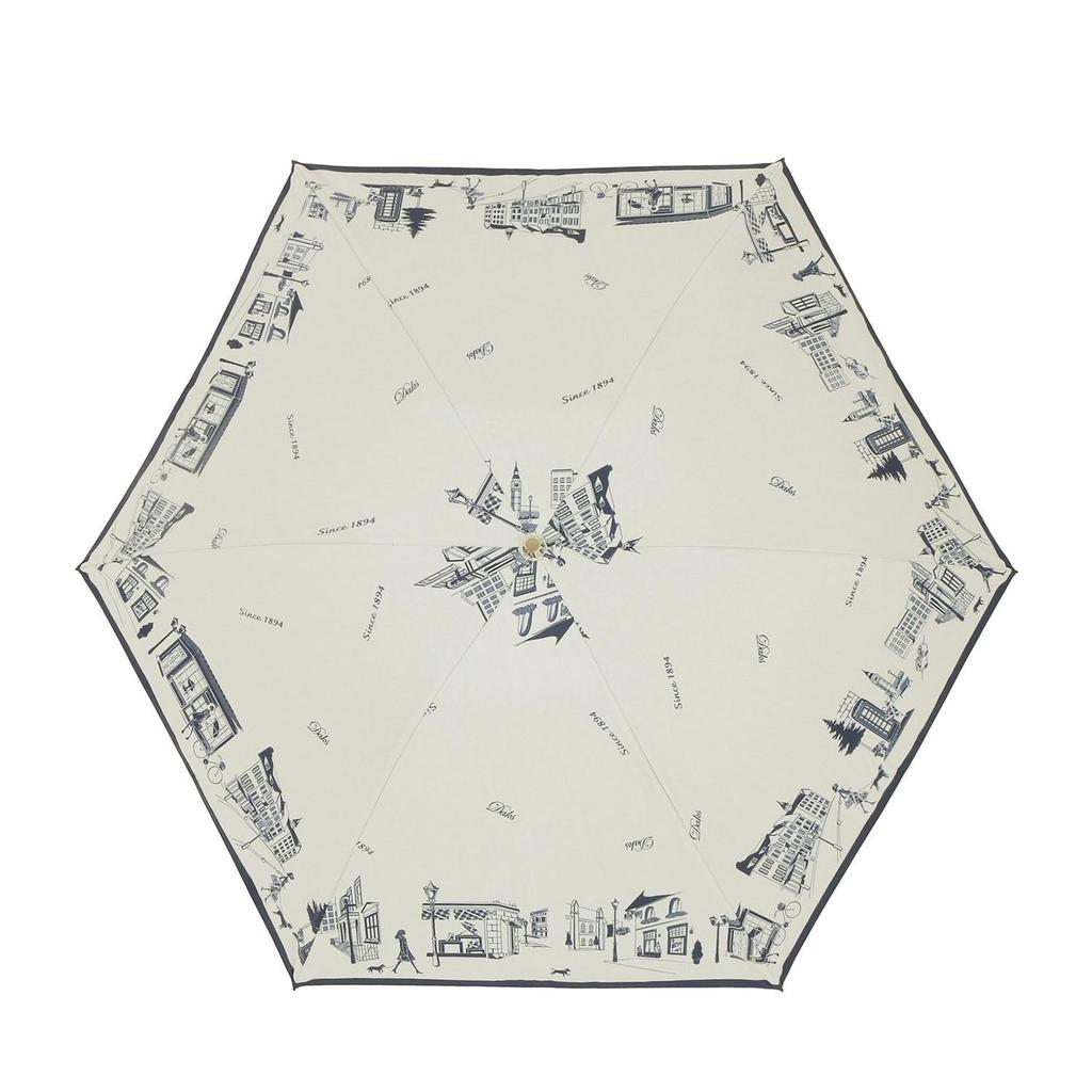 Moonbat Folding Parasol for Made in Perfect for Sun and Premium Light Heat and UV Cityscape White "Dachshund" Women, Japan, Rain, Blocking,