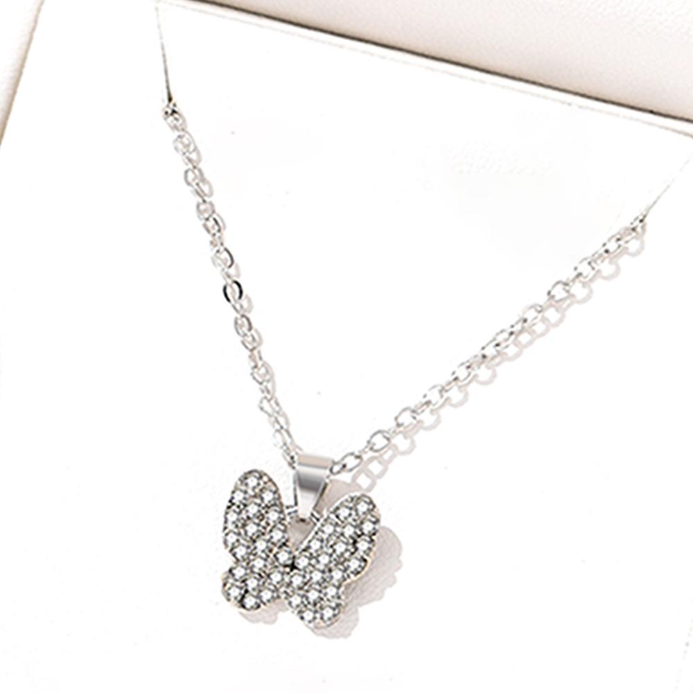 5 Piece Set Women Temperament Personality Versatility Butterfly Zircon Creative Love Necklace Ring Bracelet Earring Accessories