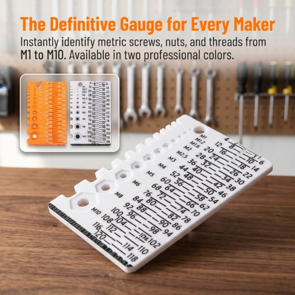 Easy Use Screw Measuring Tool M1-M10 Specifications Size Gauge Thread Checker  Hardware Use