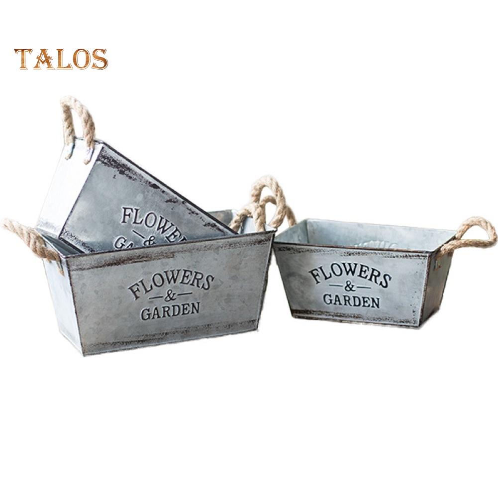 Trädgårdsblommor Trädgårdssnöre Handtag Järnkruka Suckulentväxtbehållare Balkonginredning