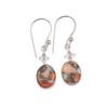 Orange Copper Turquoise Gemstone 925 Sterling Silver Jewelry Boho Earrings 1.30" EE-6-38