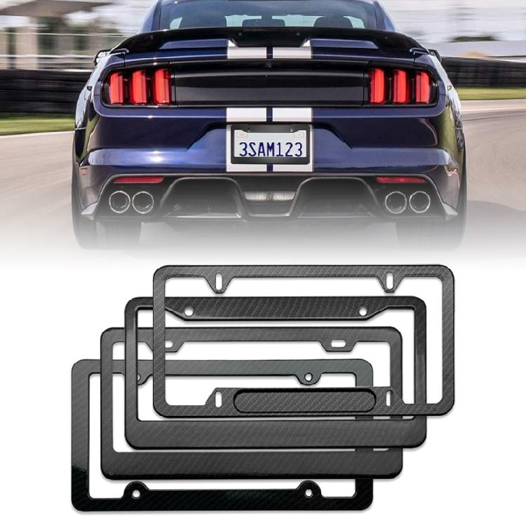 Sleek Carbon Fiber Pattern License Plate Bracket License Plate Mounting Solution