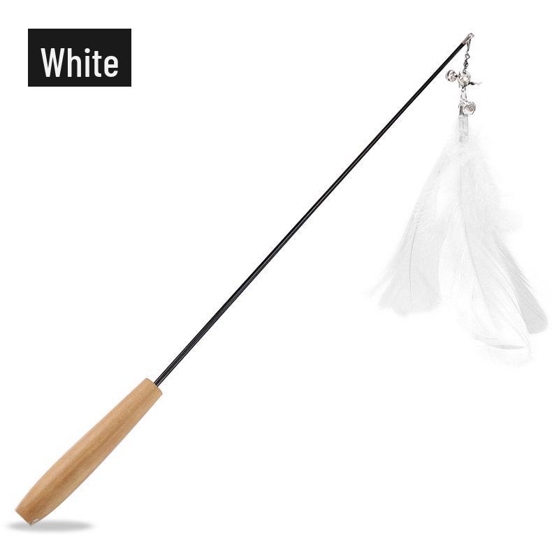 Linen Mouse Cat Teaser Wand with Bell - Boredom Relief Toy for Cats